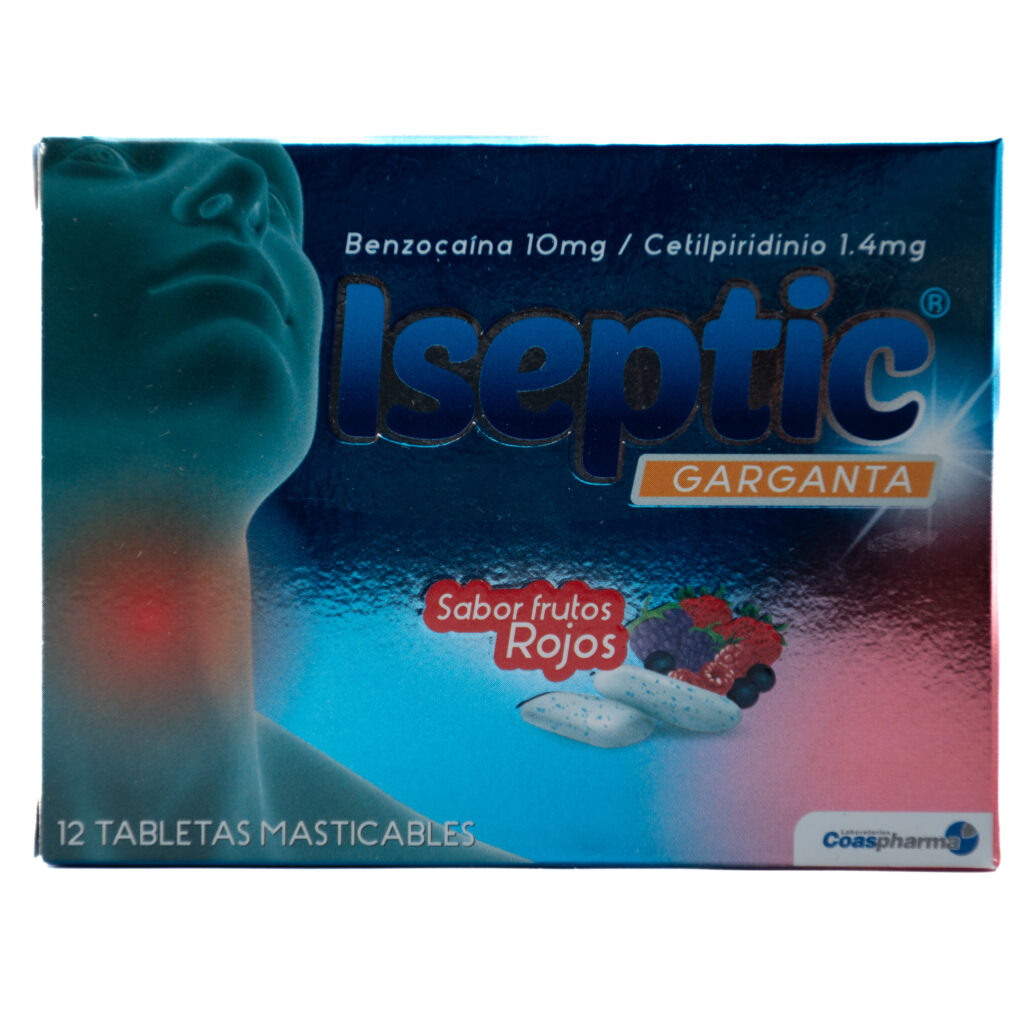 Iseptic Garganta Frutos Rojos X Tabletas Masticables Farma Chex