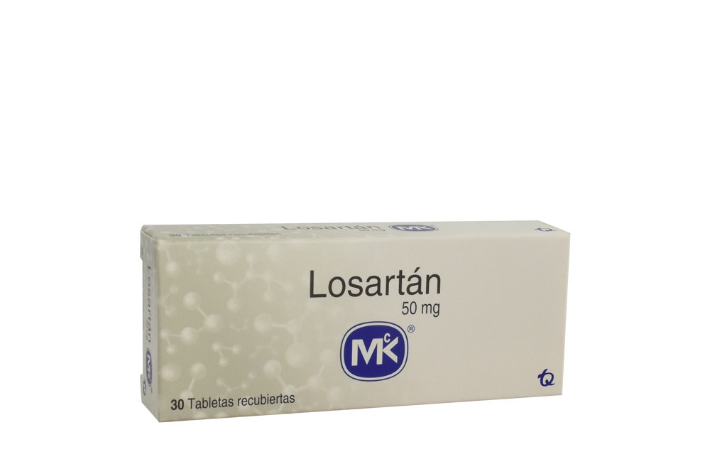 Losartán Mk 50 mg Caja Con 30 Tabletas Recubiertas Farma Chex