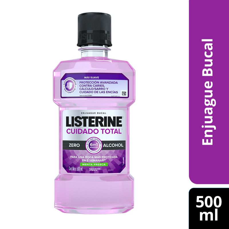 LISTERINE CUIDADO TOTAL ZERO 500 ML