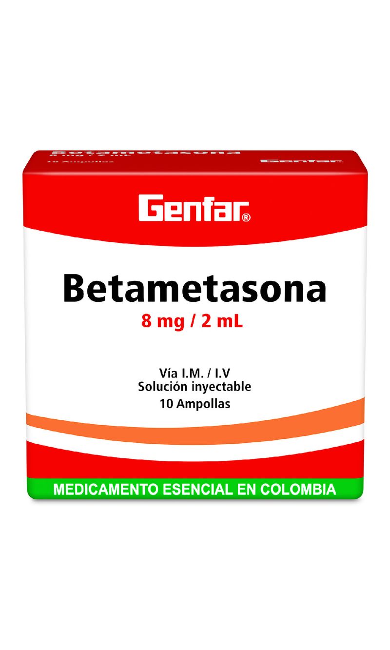 BETAMETASONA 8 MG 2 ML 10 AMPOLLAS GPOR 1 UNIDAD