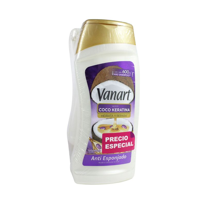 Shampoo Vanart Esponjado En Frasco Por 600 mL + Acondicionador De 600 mL