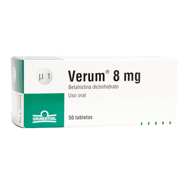 VERUM 8 MG 50 TABLETAS