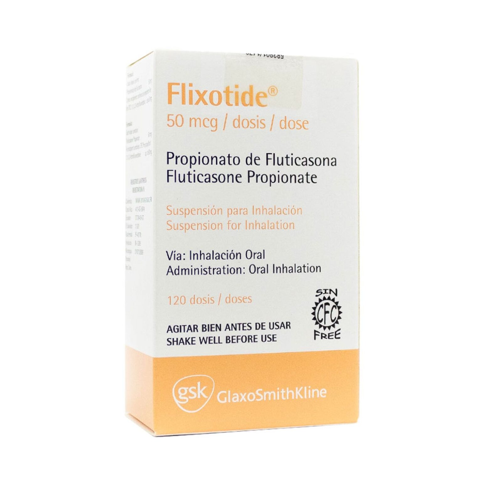 Flixotide Suspensión Para Inhalación 50 mcg Caja Con Frasco Con 120 Dosis