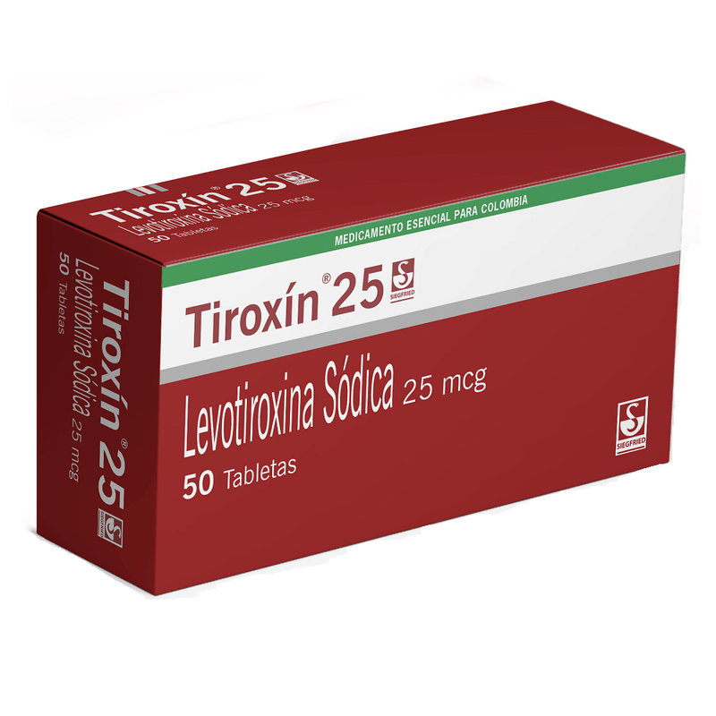 Tiroxin 25 Mcg Caja X 50 Tabletas