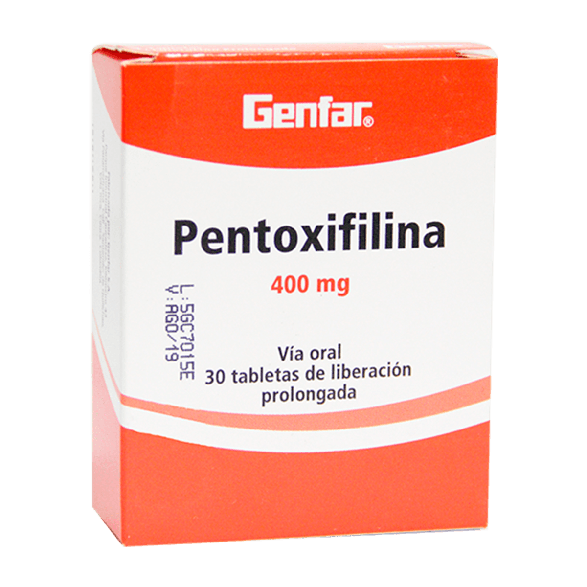 Pentoxifilina 400 mg Caja Con 30 Tabletas De Liberación Prolongada