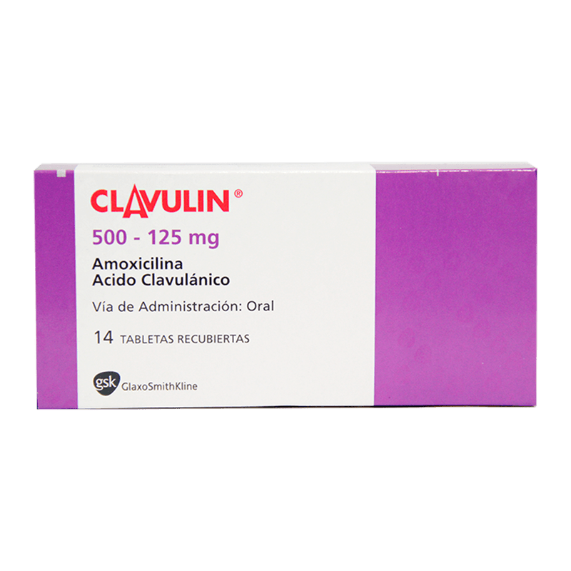 Clavulin 125-500 mg Caja Con 14 Tabletas Recubiertas