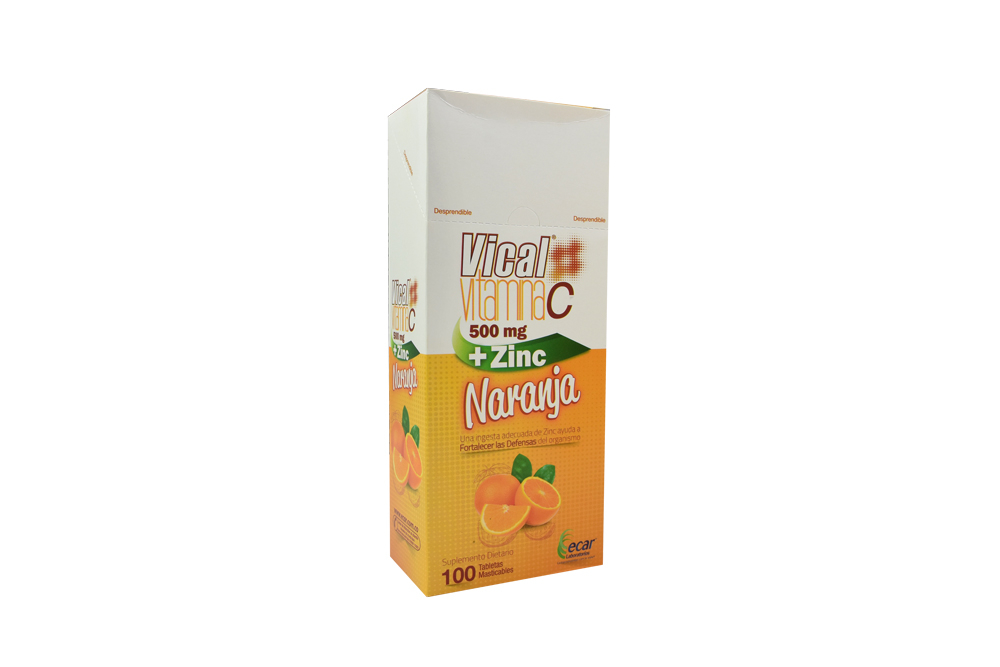 VICAL VITAMINA C + ZINC EC NARANJA X 10 TABLETAS