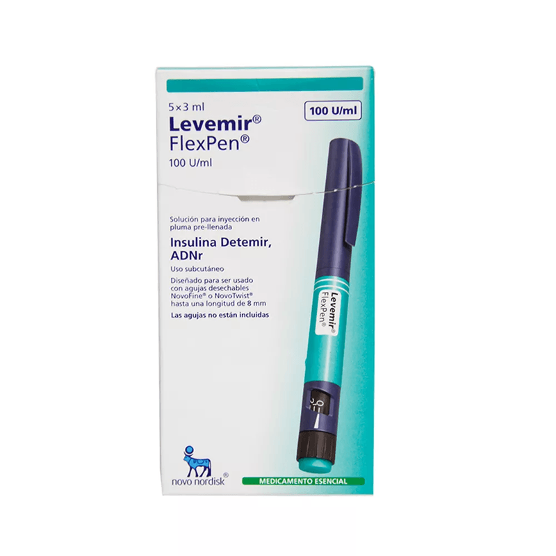 Levemir Flexpen 100U/Ml Caja Con 5 Dispositivos X 3Ml