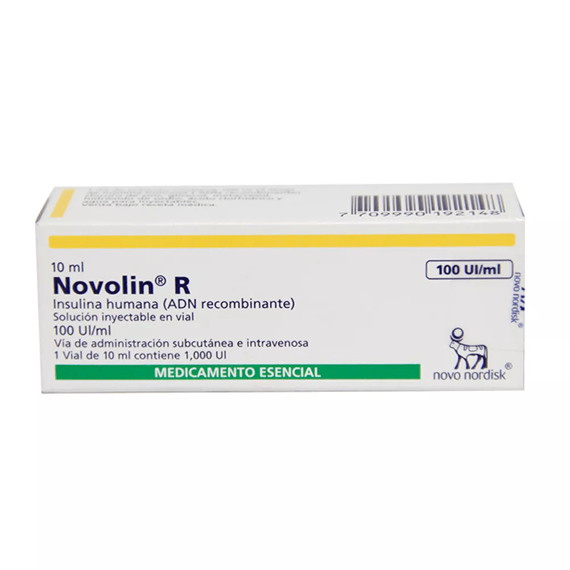 Novolin R 100UI/mL Solución Inyectable Vial De 10 mL
