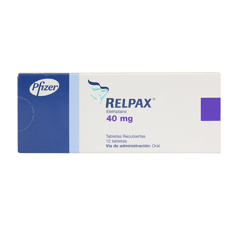 Relpax Eletriptano 40 mg Caja Con 12 Tabletas