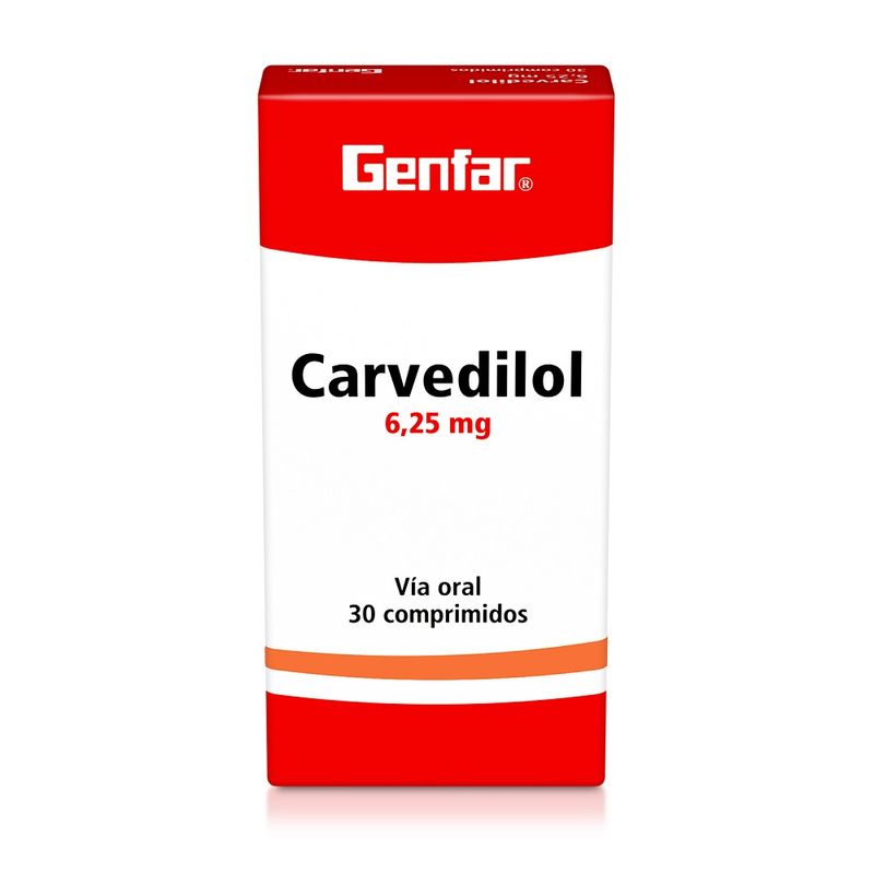 Carvedilol 6.25 Mg X 30 Comprimidos