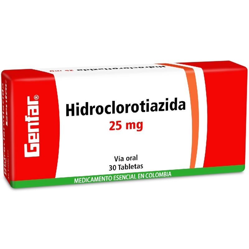 Hidroclorotiazida AG 25 mg Caja Con 30 Tabletas