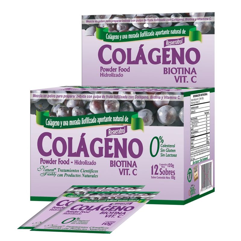 Colageno + Biotina + Vitamina C Polvo Natural Fresh X 120G