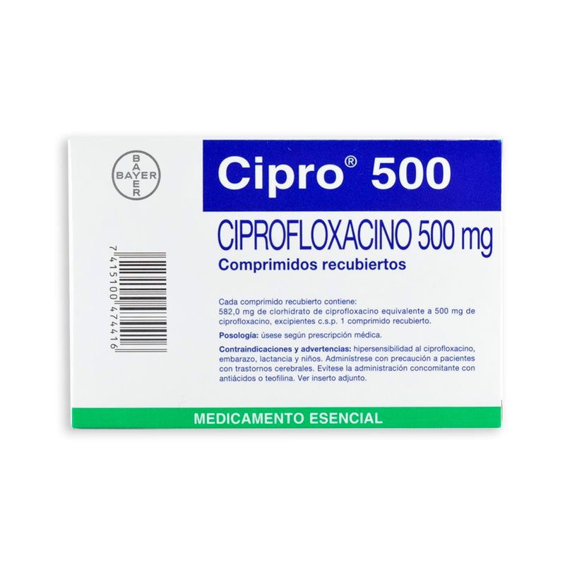 Cipro 500 Mg Caja X 8 Comprimidos