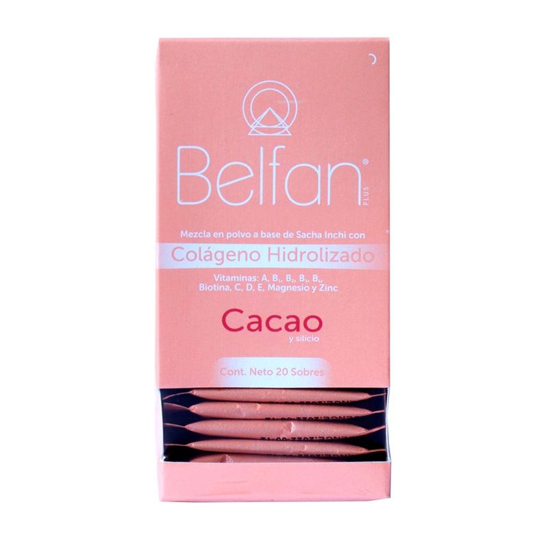 Colageno Belfan Hidrolizado Cacao Y Silicio X 20 Sobres