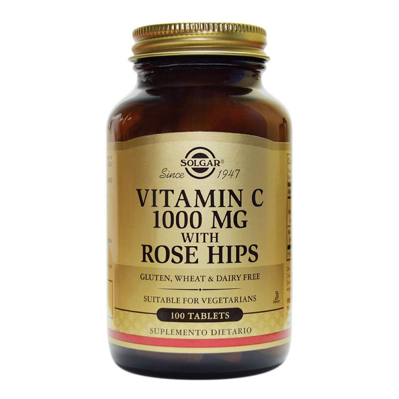 Vitamina C 1000Mg Rose Hips Solgar X 100 Tabletas