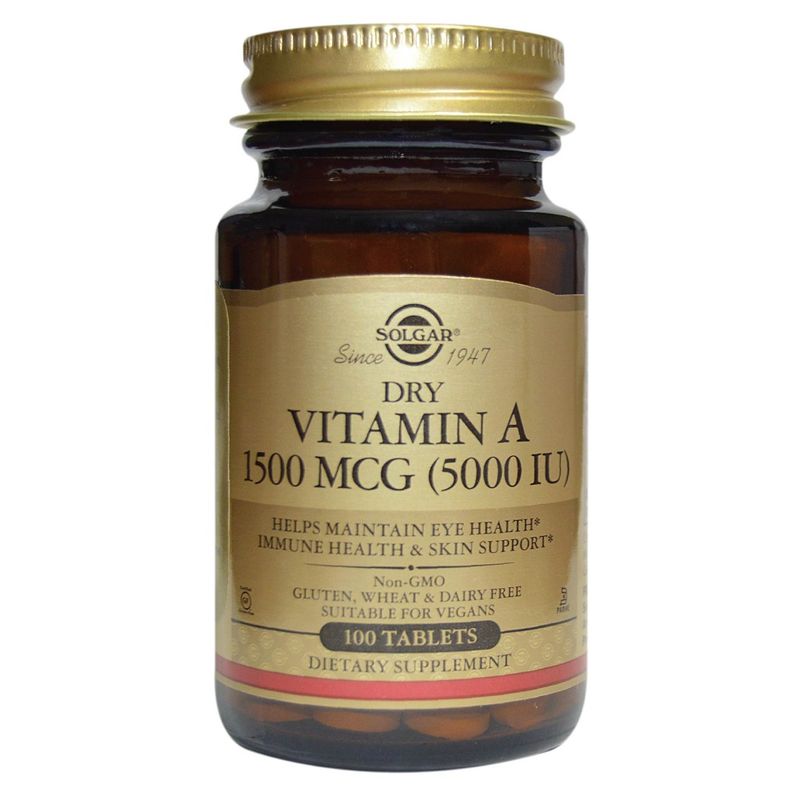 Vitamin A 1500Mcg Solgar Dry 100 Tabletas