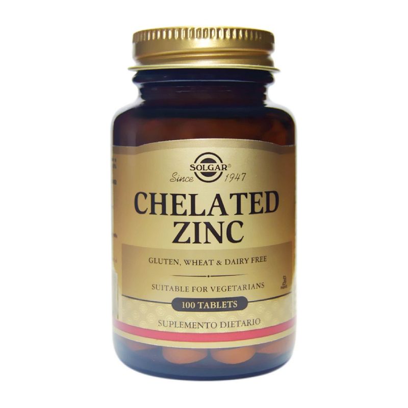 Chelated Zinc Solgar X 100 Tabletas