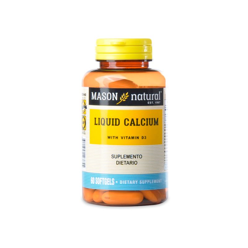 Liquid Calcium Vitamin D3 Mason Natural X 60 Capsulas