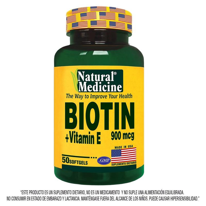 Biotin Con Vitamina E Natural Medicine X 50 Softgels