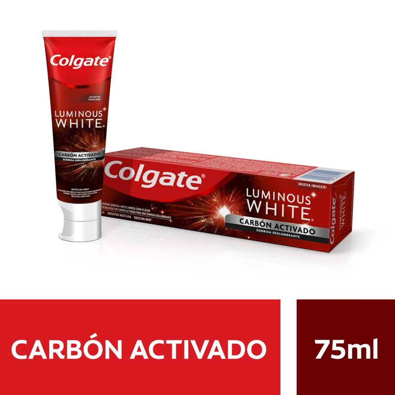 CREMA DENTAL COLGATE LUMINOUS WHITE CARBON ACTIVADO 75 GR