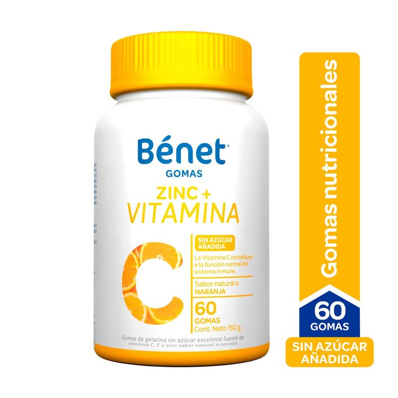 Gomas Benet Zinc + Vitamina C Sin Azucar X 60