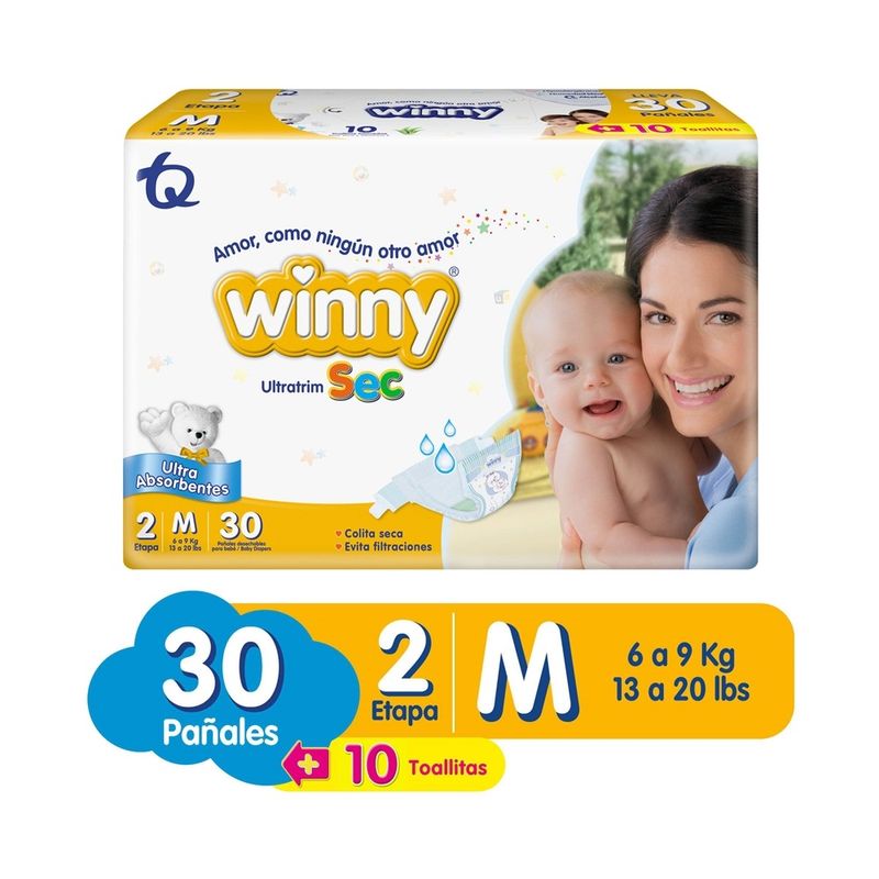 PAÑAL WINNY ULTRATRIM SEC ETAPA 2 30 UNIDADES