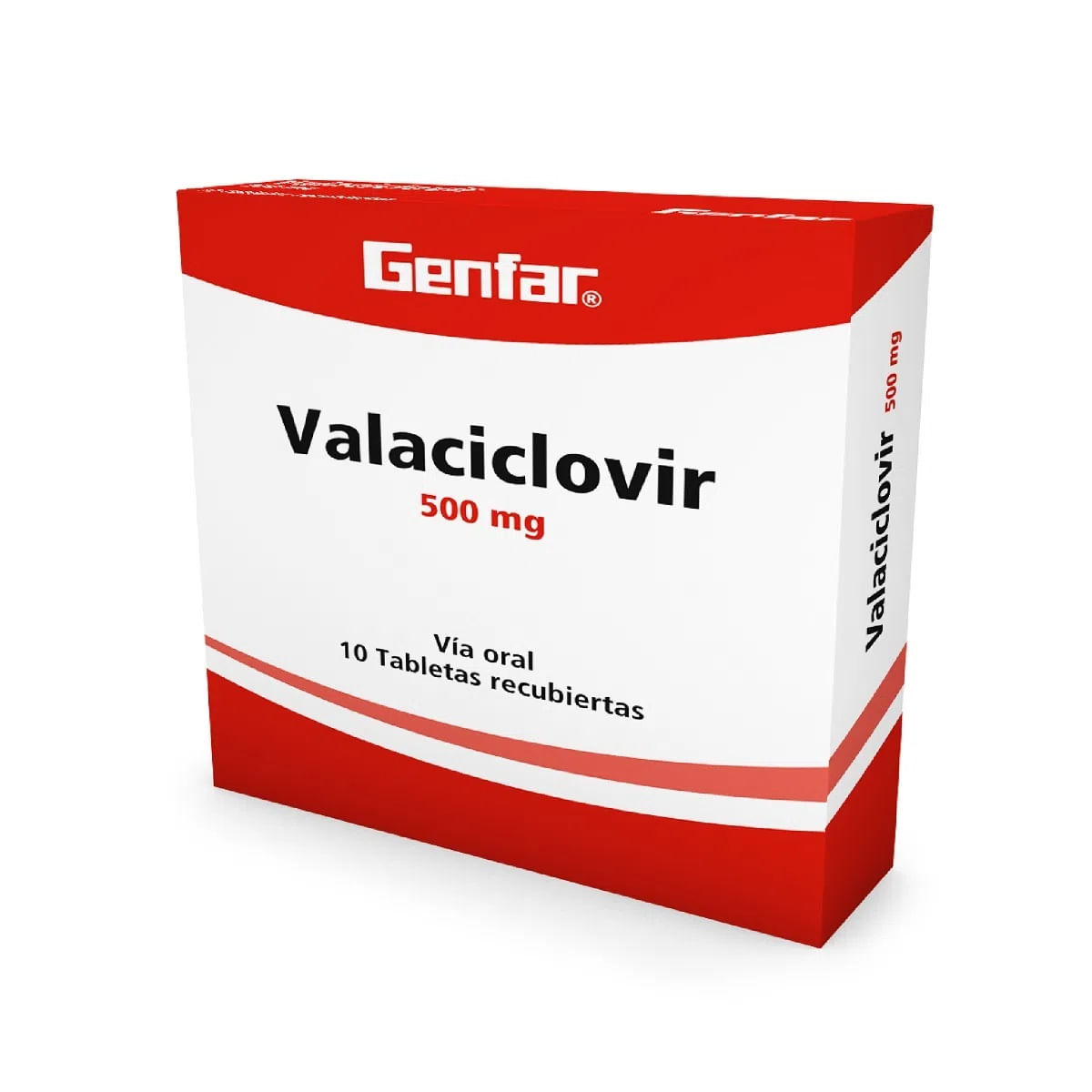 Valaciclovir 500 mg Genfar Caja Con 10 Tabletas