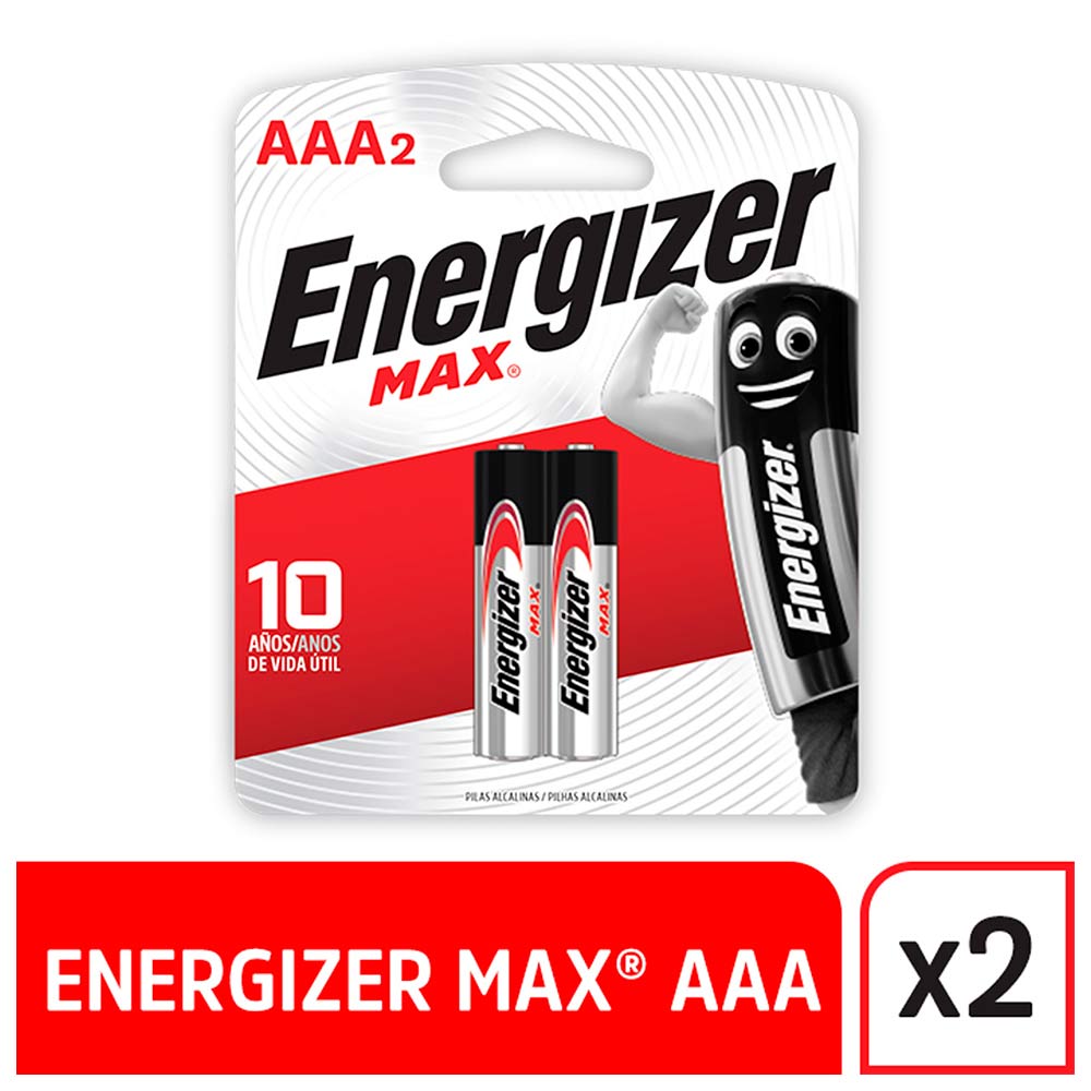 PILA ENERGIZER MAX ALKALINA AAA 2 UNIDADES