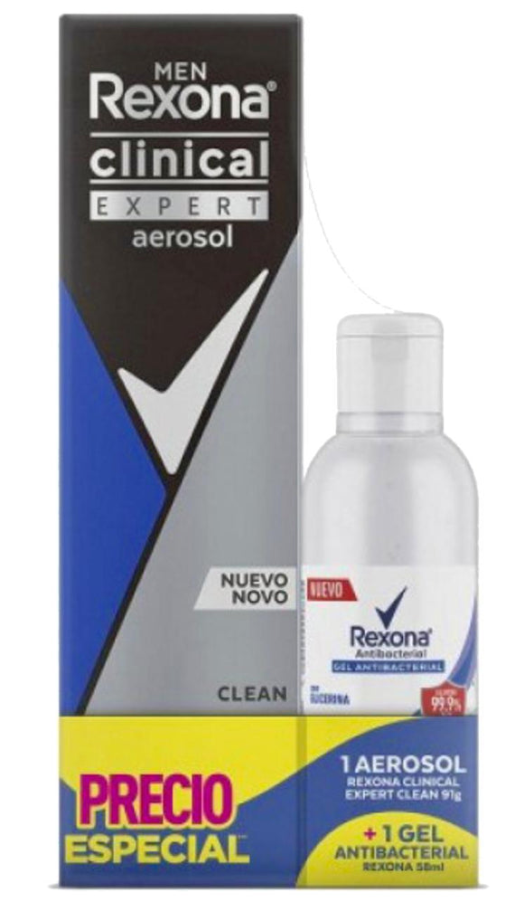 DESODORANTE REXONA AEROSOL CLINICAL EXPERT 91 GR + GEL 58 ML H