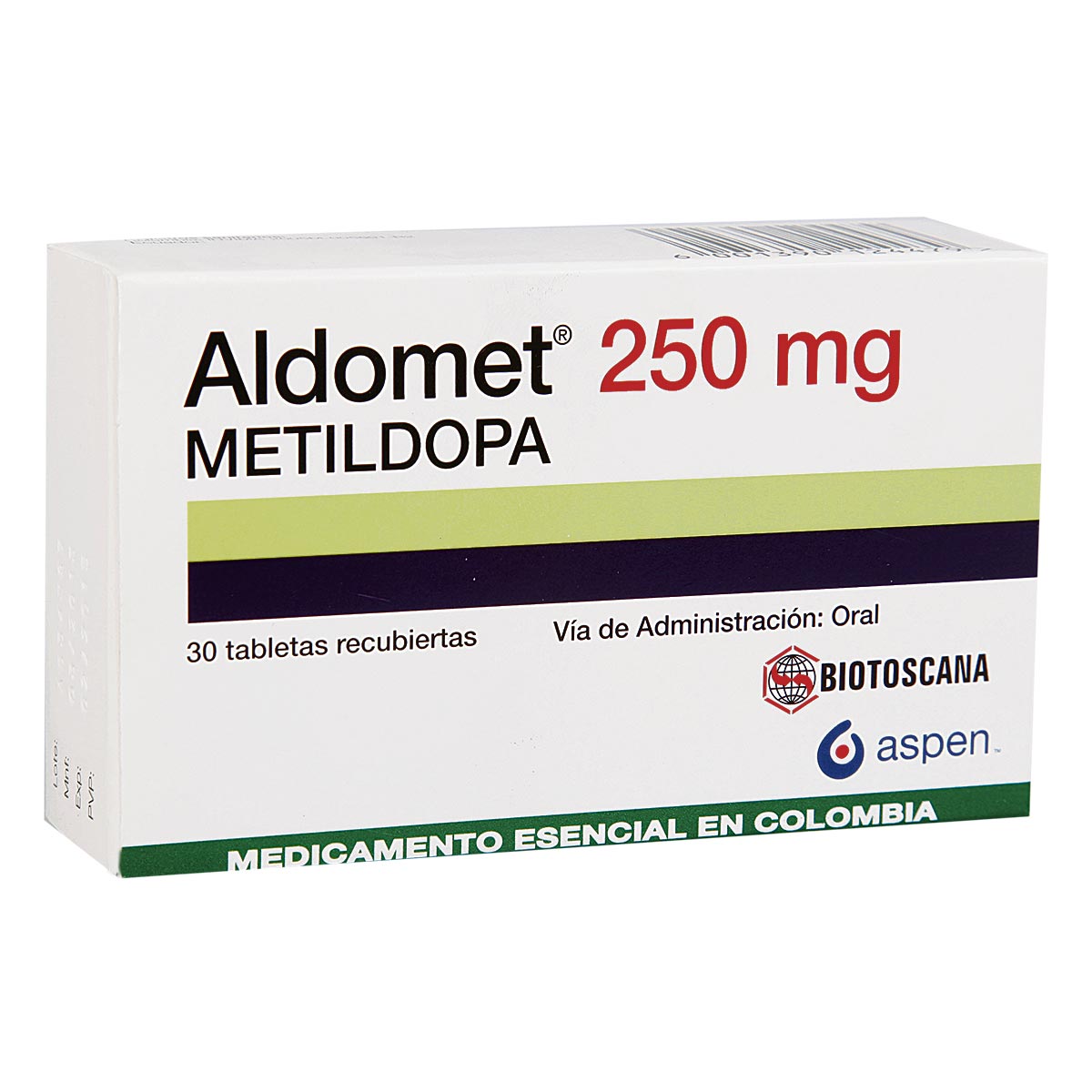 Aldomet 250 mg Caja Con 30 Tabletas Recubiertas