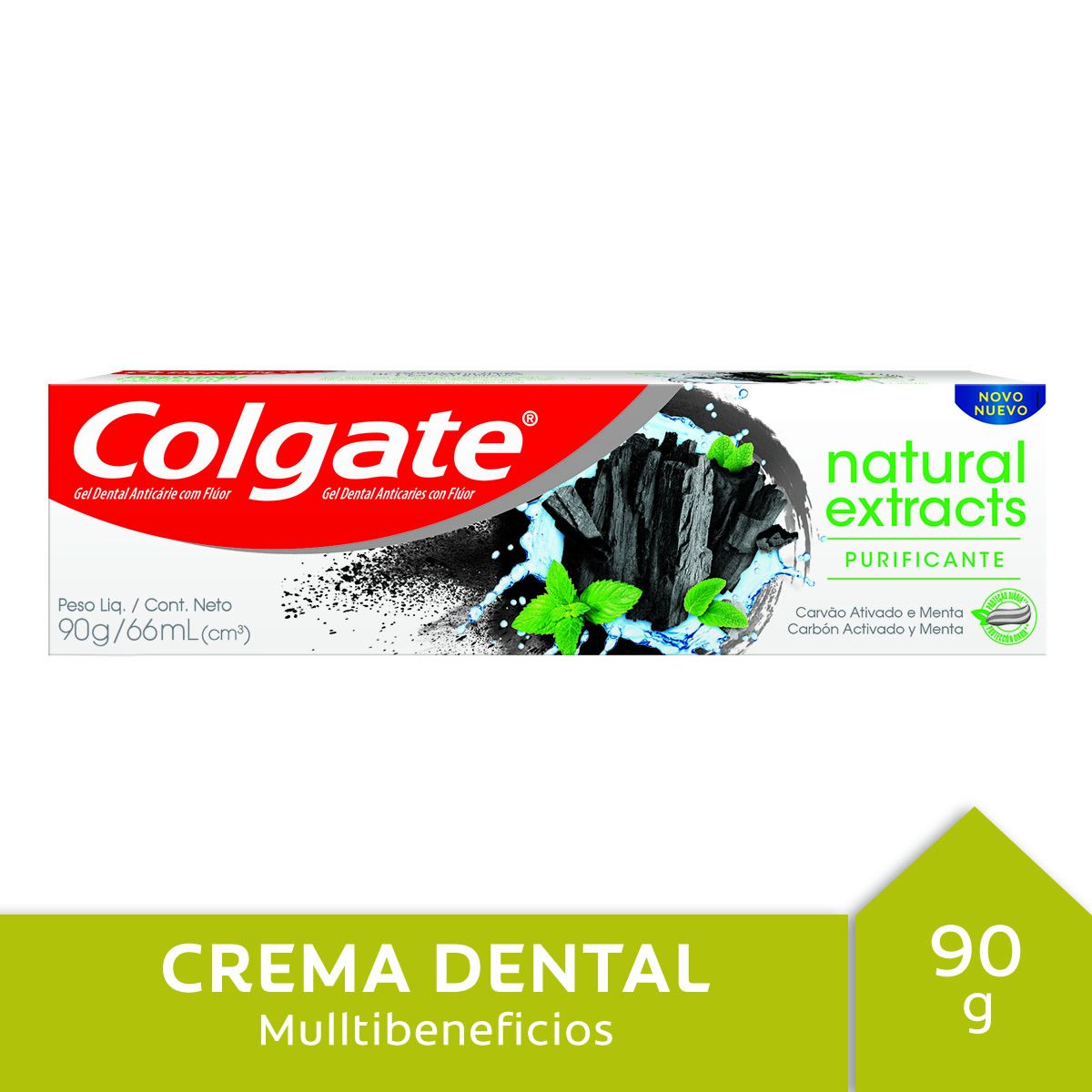 GEL DENTAL COLGATE NATURAL EXTRACTS CARBON PURIFICANTE 90 GR
