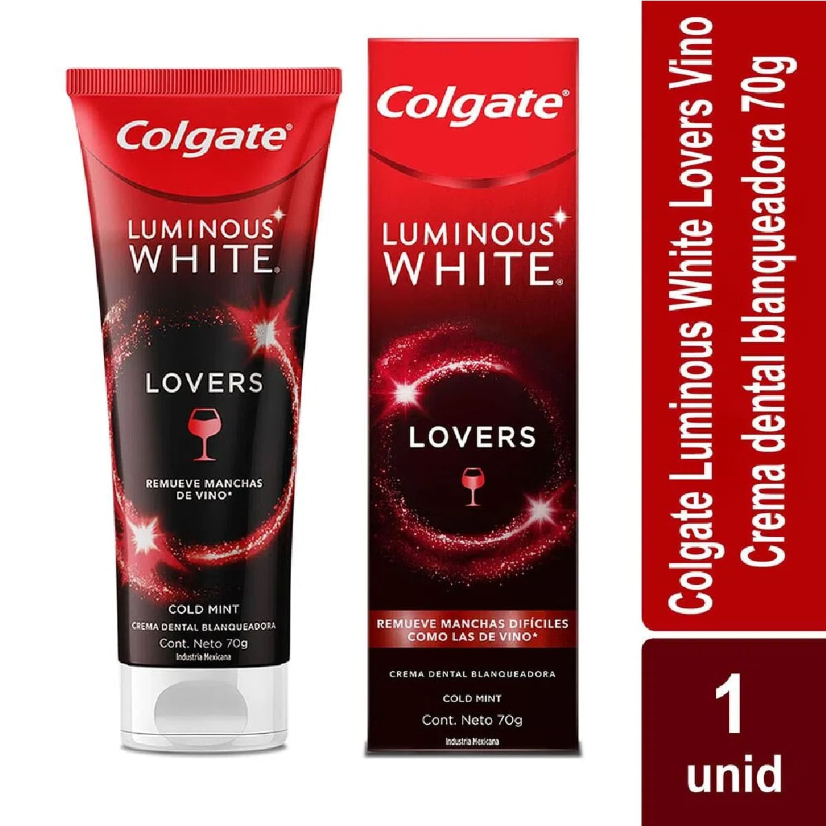 COLGATE LUMINOUS WHITE LOVERS CAFE POR 70 ML