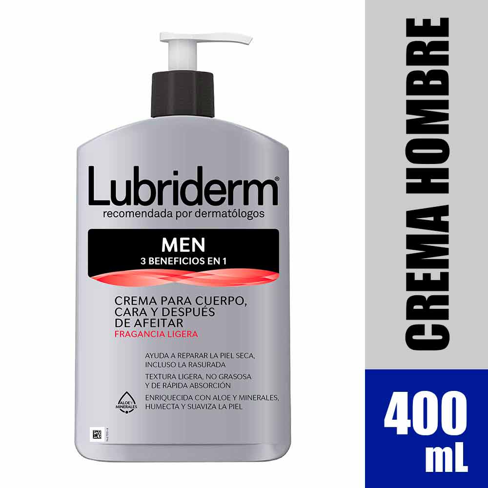 LUBRIDERM MEN 3-1 CON FRAGANCIA 400 ML