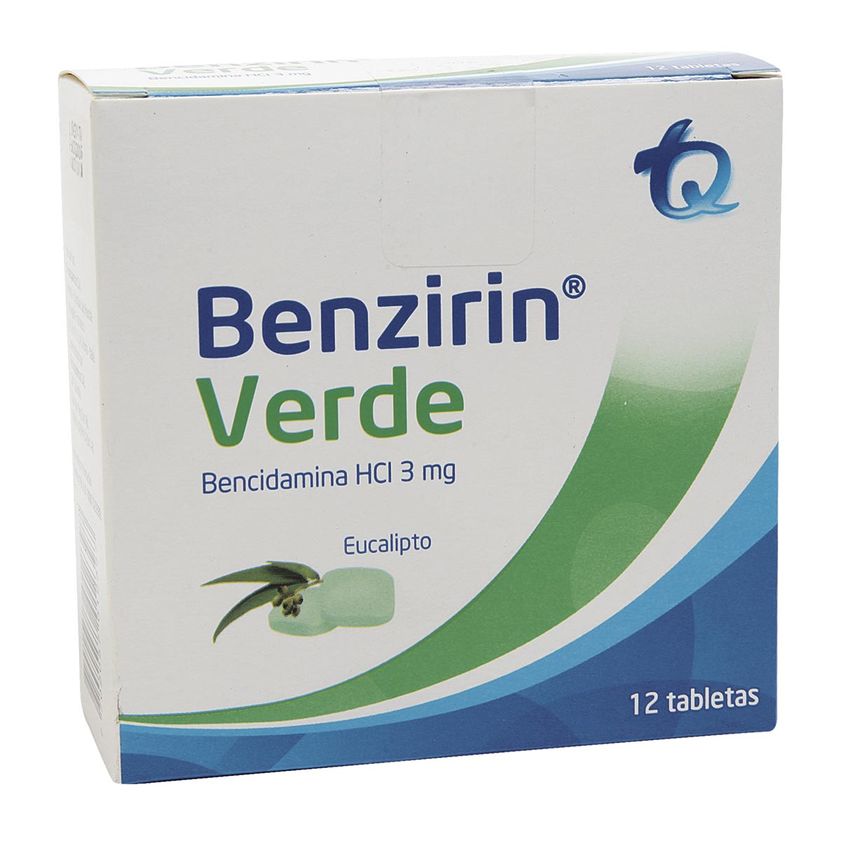 Benzirin Verde 3 Mg Tableta Masticable Sabor Eucalipto