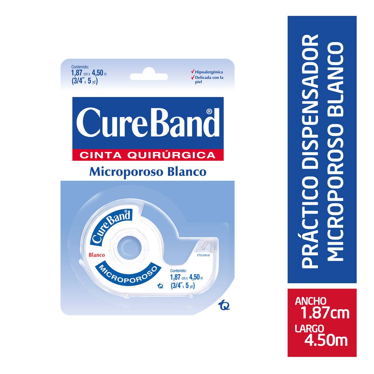 Cureband Cinta Microporosa Blanca 3/4″X5yardas