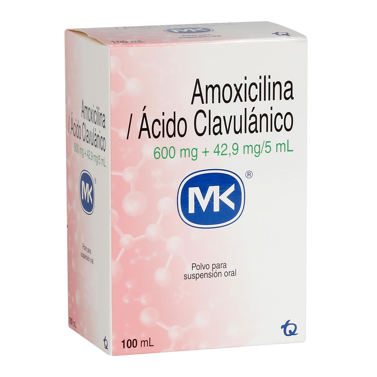 Amoxicilina MK 600 / 42.9 mg Caja Frasco Con 100 mL