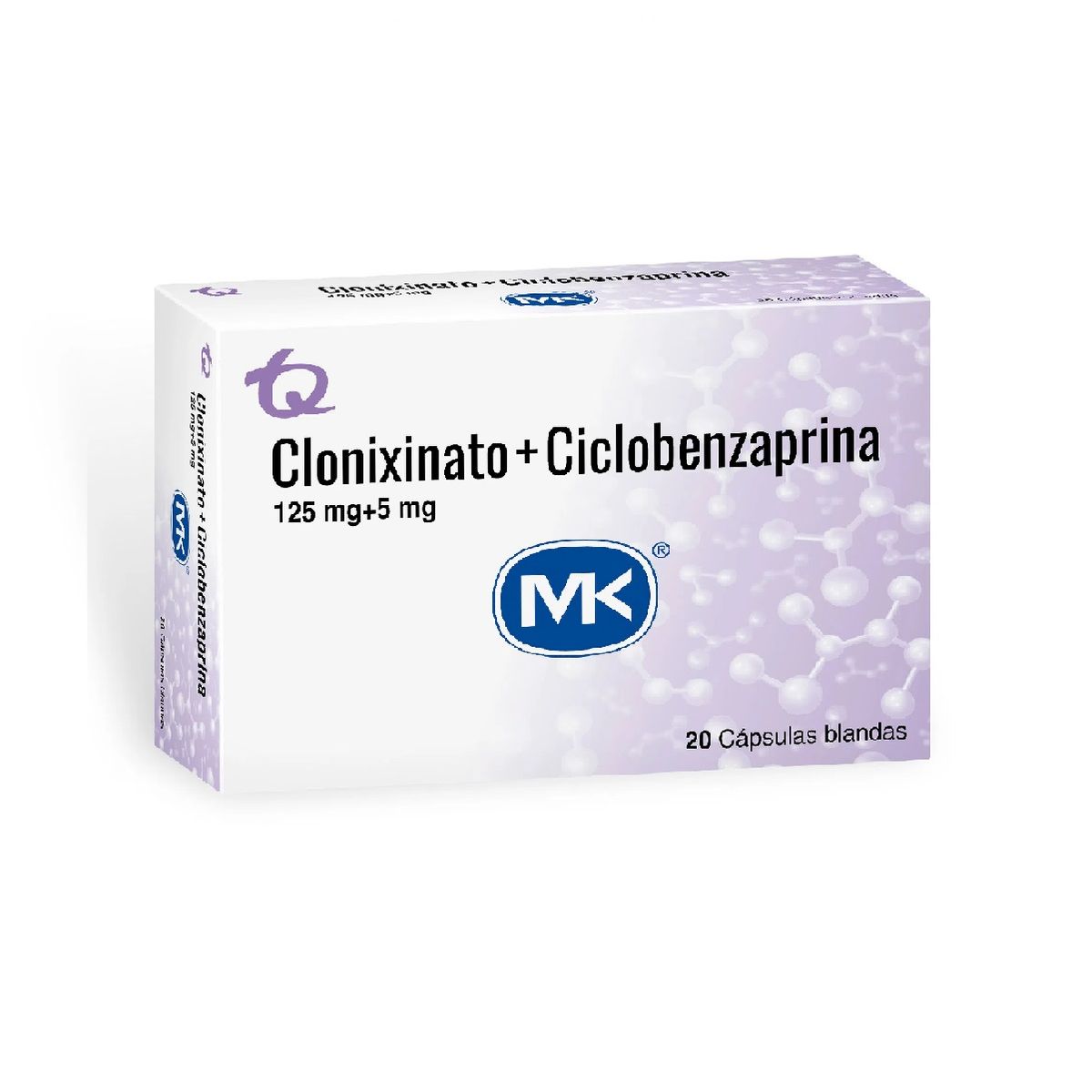 Clonixinato/ Ciclobenzaprina 125/5mg Caja Con 20 Cápsulas Blandas