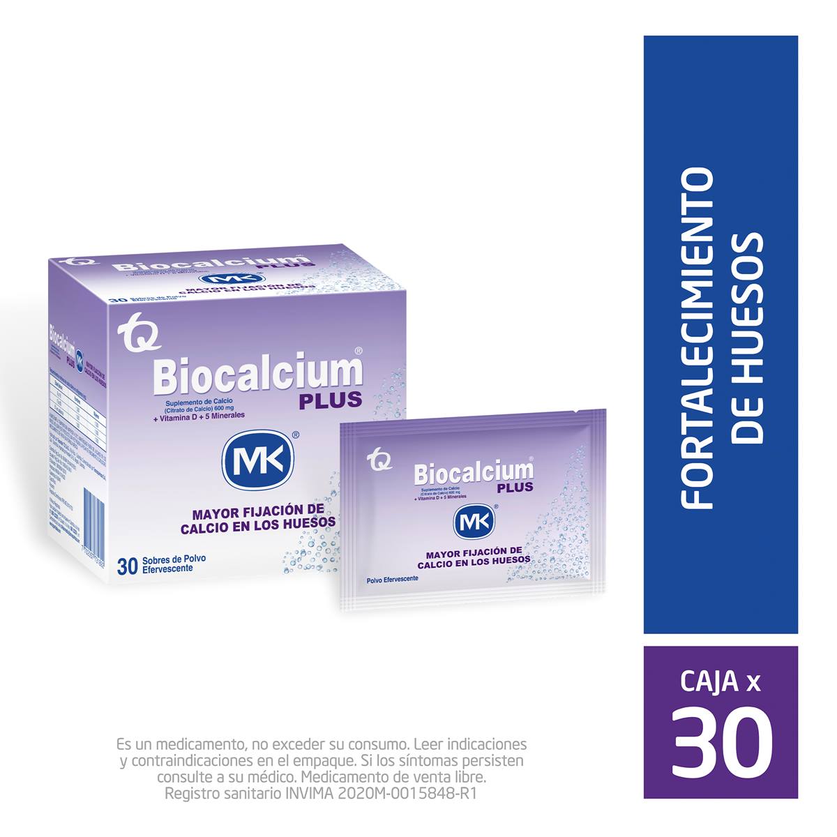 BIOCALCIUM PLUS POLVO 30 SOBRES MK