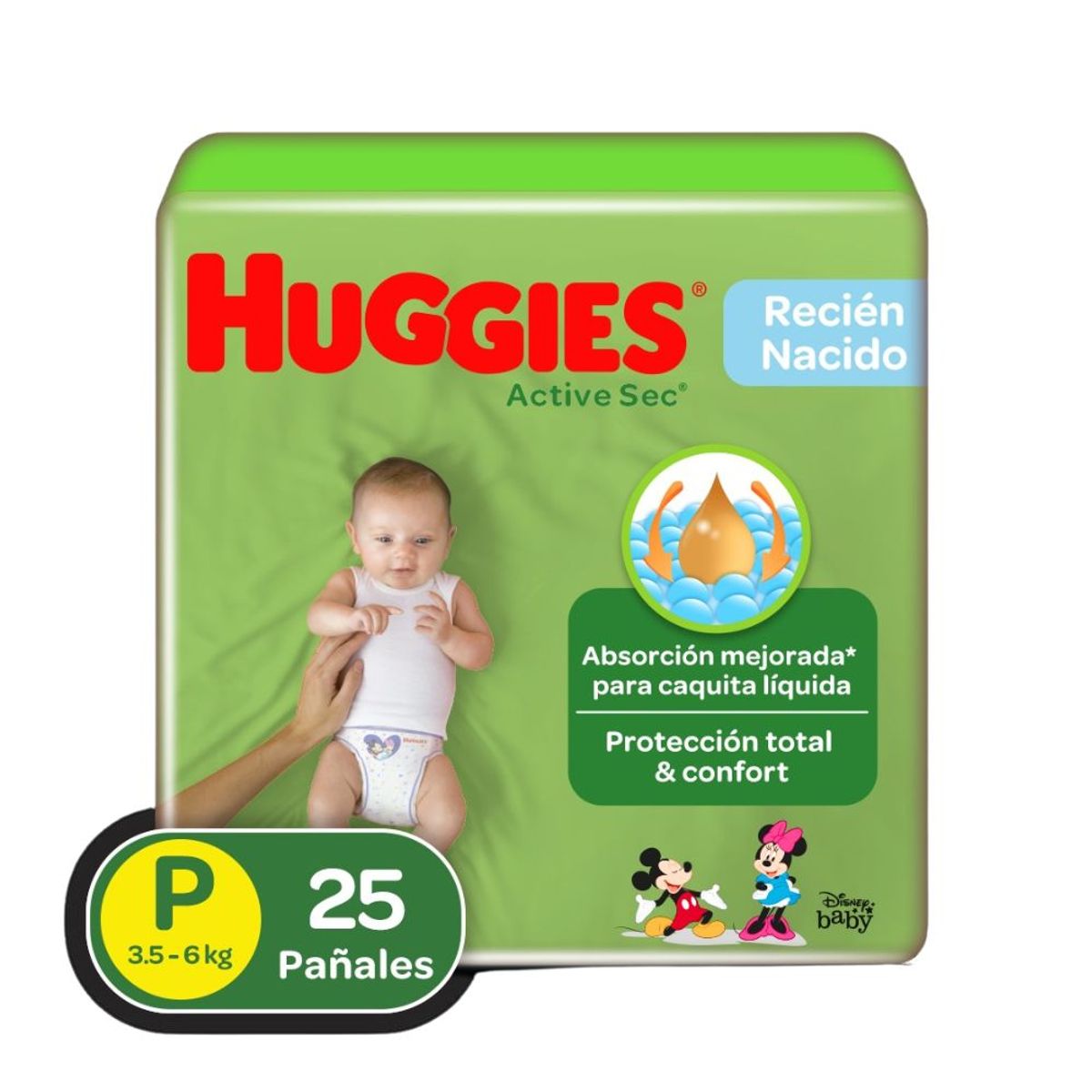 PAÑAL HUGGIES ACTIVE SEC ETAPA 1 25 UNIDADES