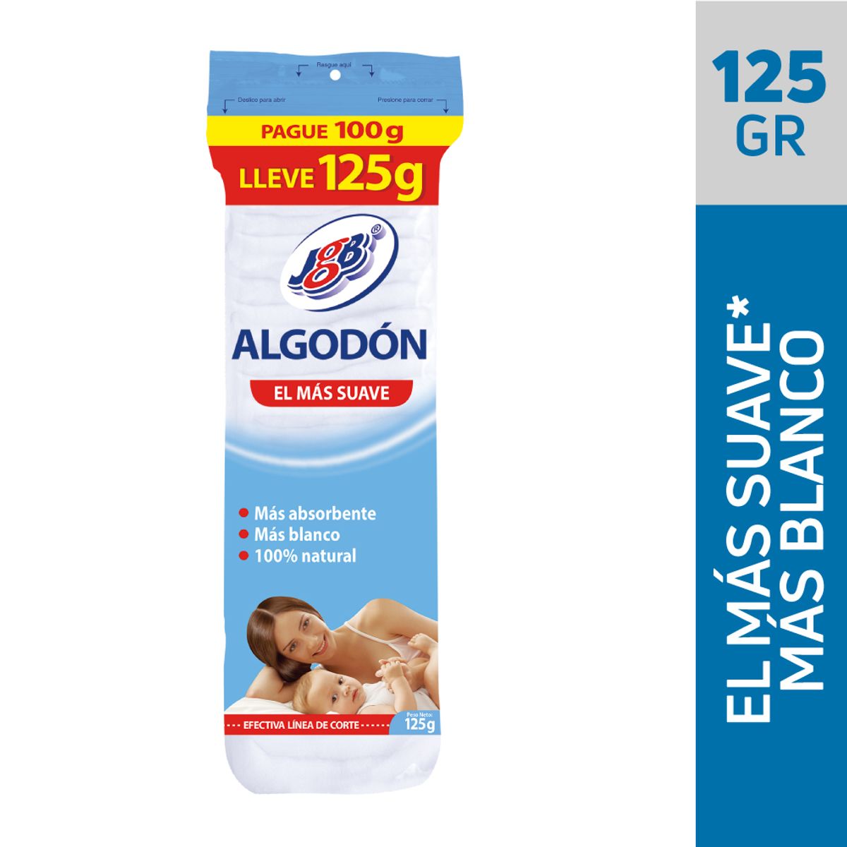 Oferta Algodón Zigzag Pague: 100g Lleve: 125g