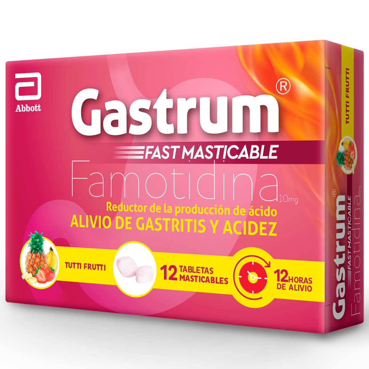 Gastrum Fast 10 Mg Tableta Masticable Sabor Tuttifruti