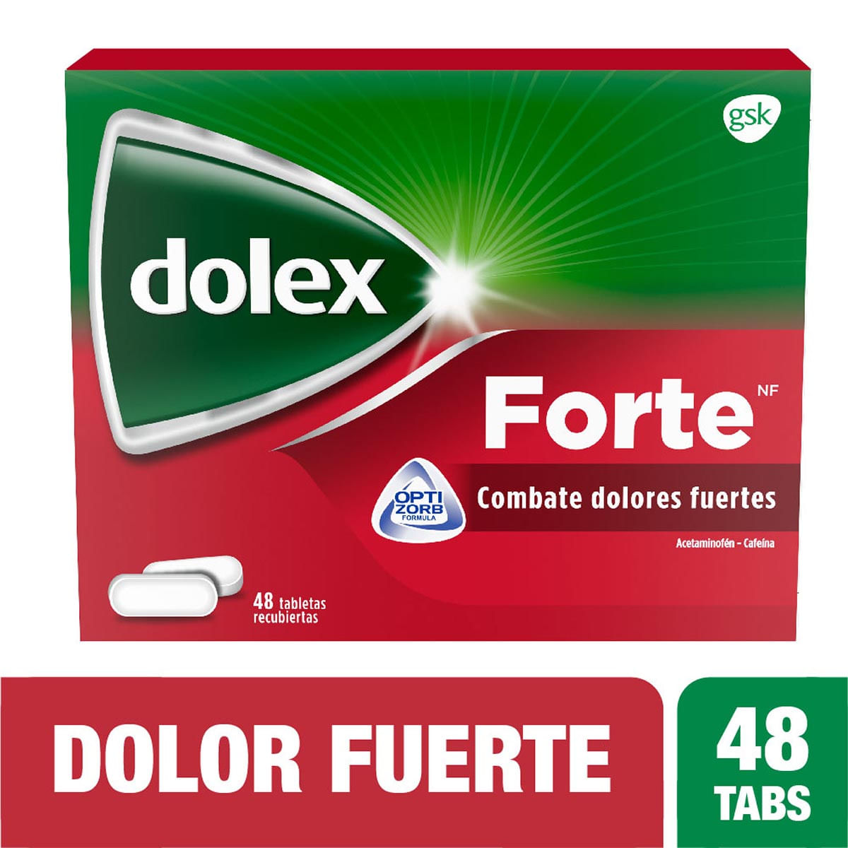 Dolex Forte Alivio Del Dolor Fuerte. Rápida Absorción 48tabs