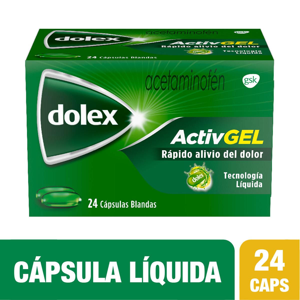 Dolex Activgel Rápida Acción Y Doble Tecnologí­a x 24 Caps