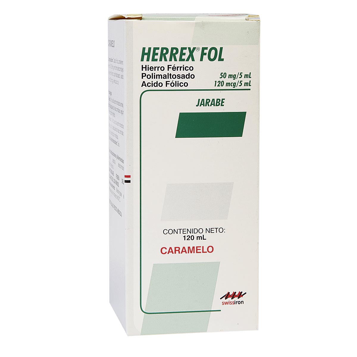 Herrex FOL Jarabe 50 mg / 120 mcg Caja Con Frasco 120 mL – Caramelo