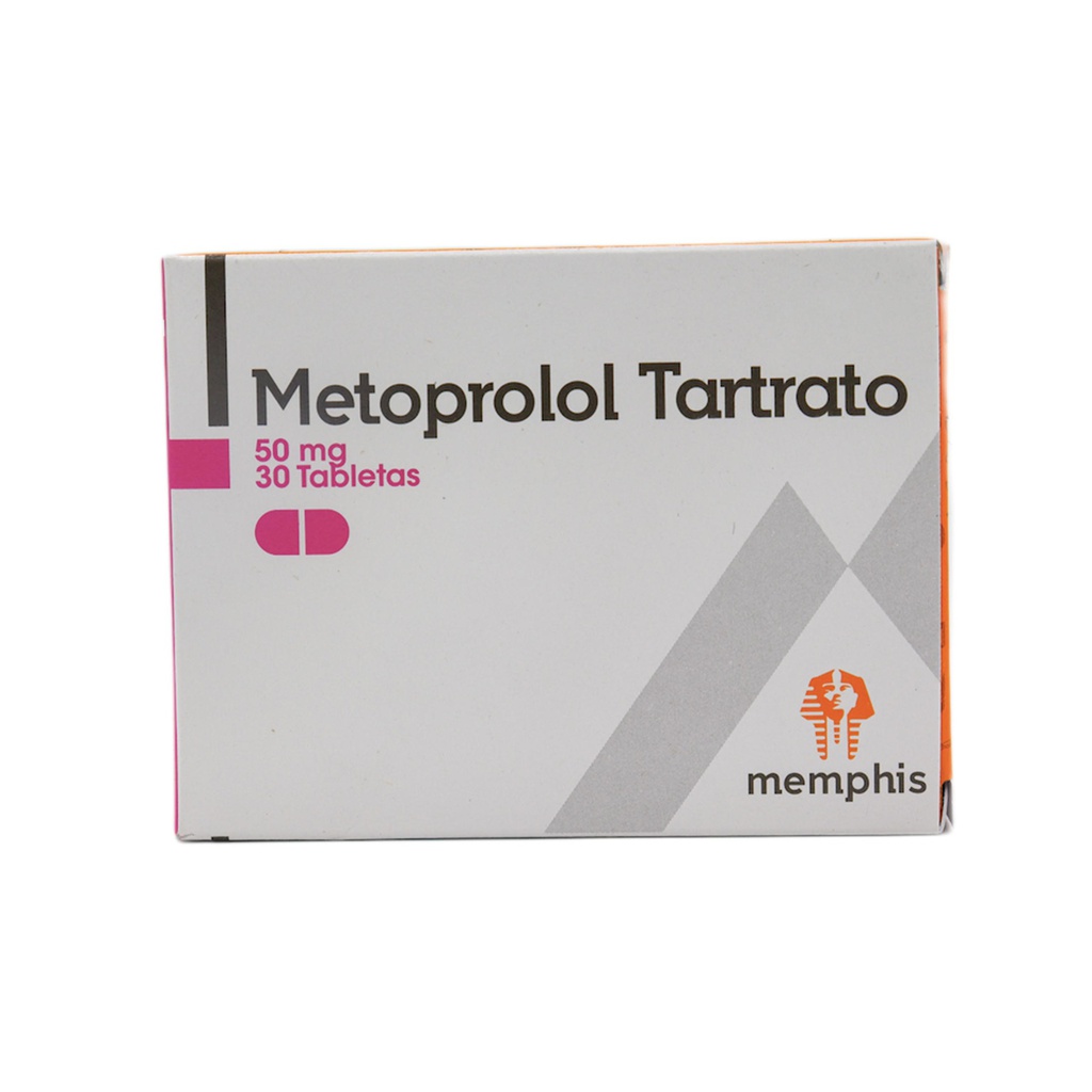 Metoprolol Tartrato 50mg Tabletas Caja x 30