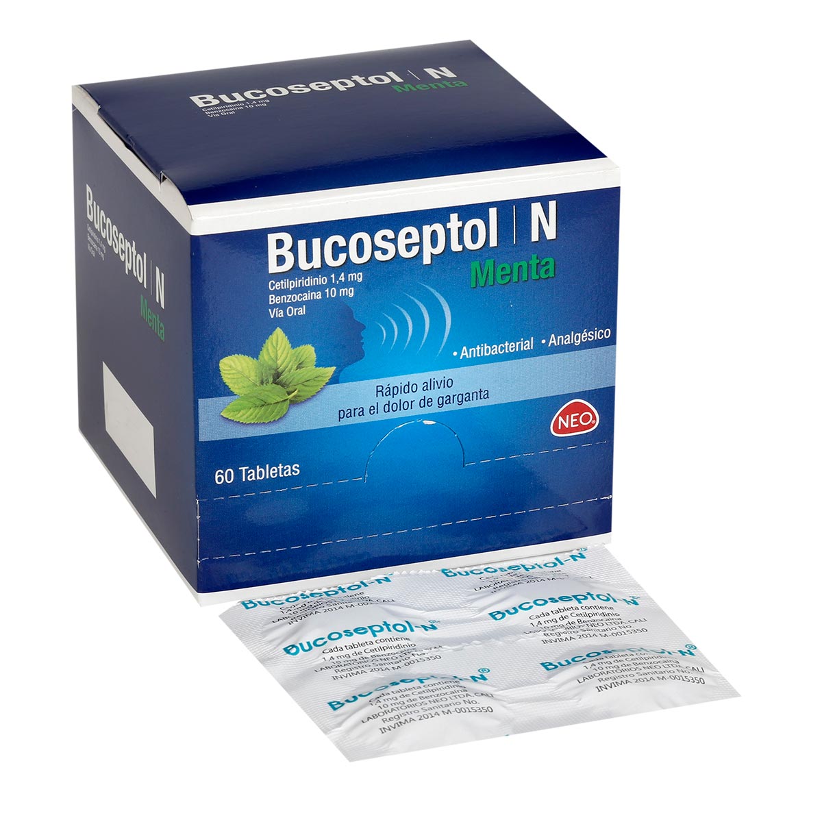 Bucoseptol N 10/1.4mg Tableta Masticable Menta