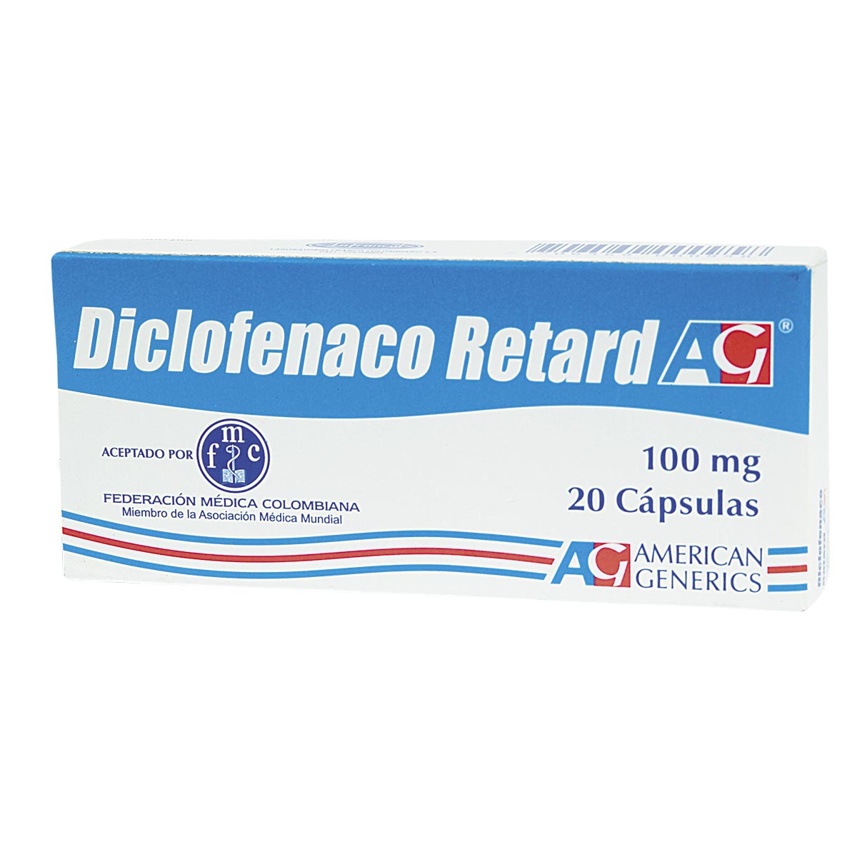 Diclofenaco Retard 100 mg Caja Con 20 Cápsulas De Liberación Retardada