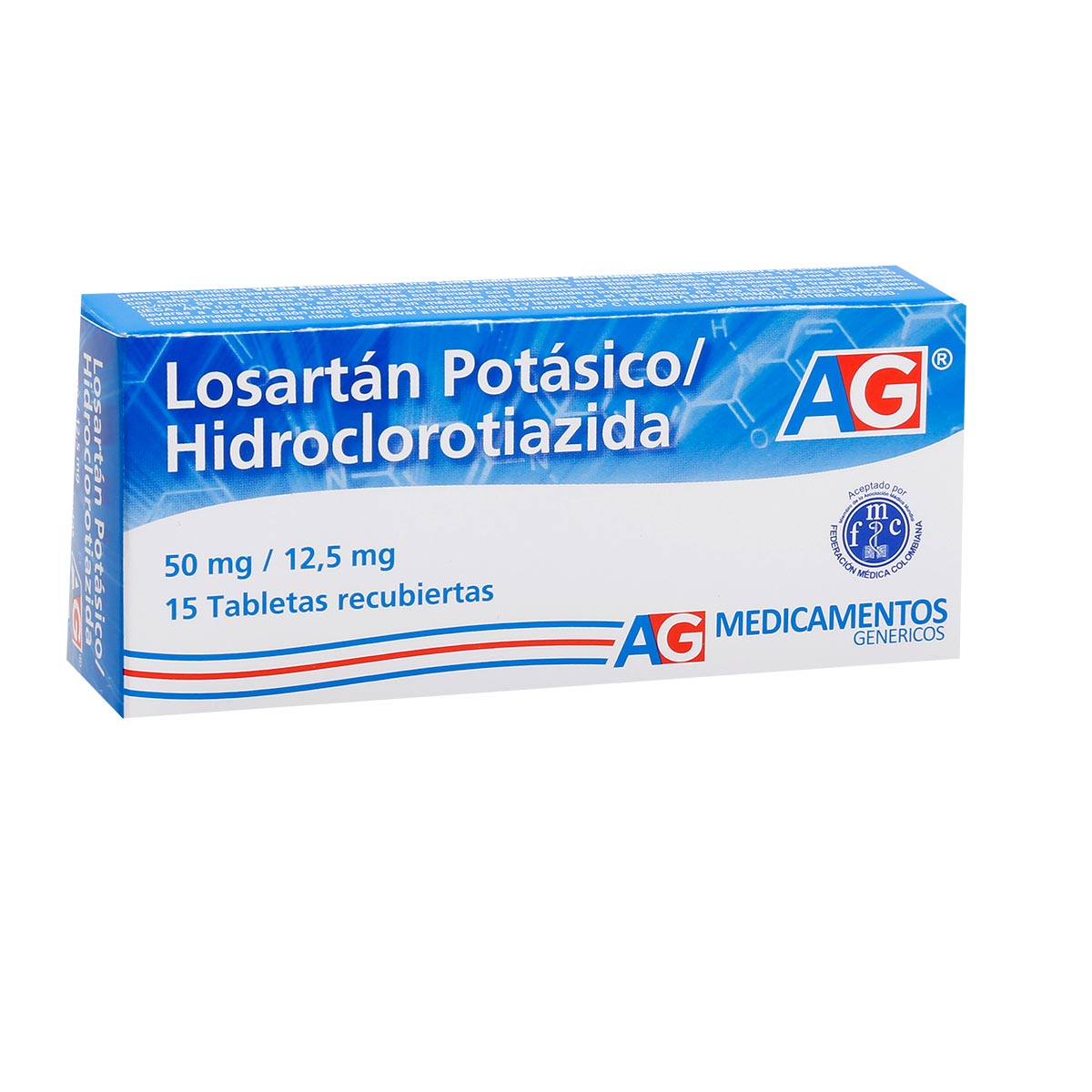 Hidroclorotiazida 25mg + Losartan 100mg Caja Con 50 Tabletas Recubiertas