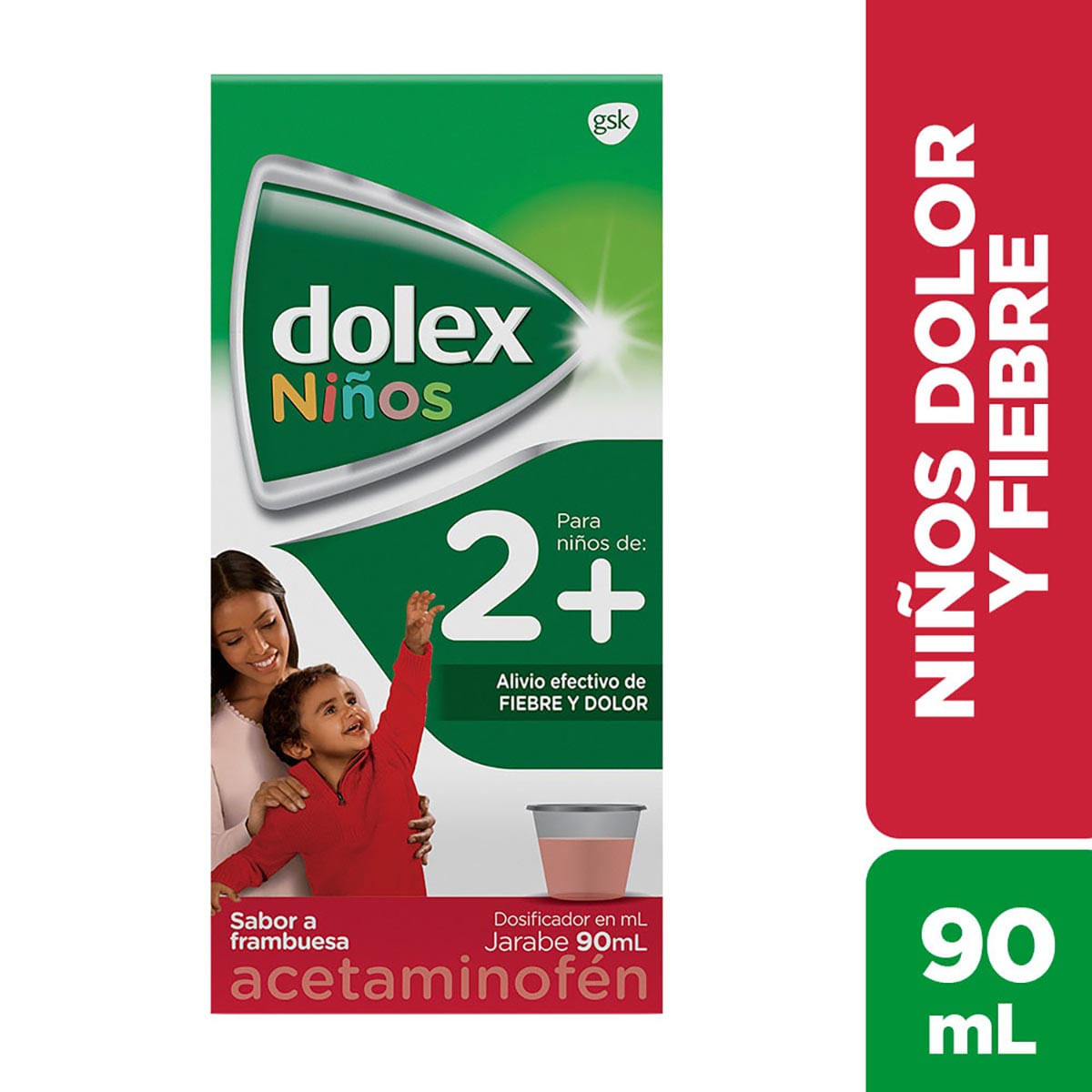 Dolex Niños 2+Alivio Efectivo De Fiebre y Dolor Jarabe x 90ml